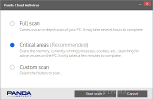 Showing the scan modes in Panda Cloud Antivirus Free